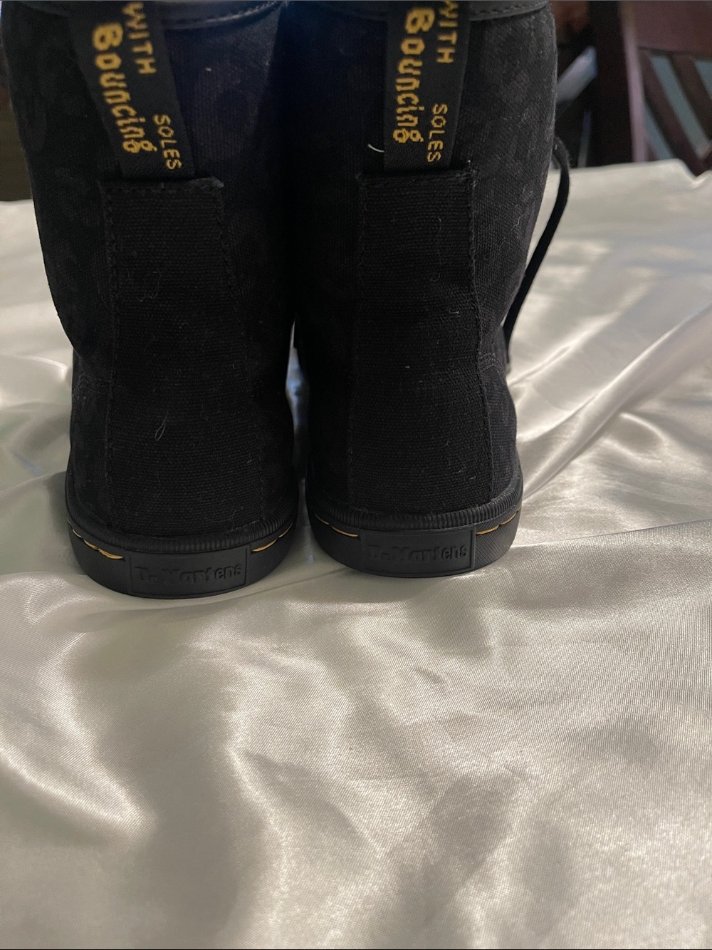 Dr. Martens Black Canvas Lace-Up Skull Pattern Boots - Picture 12 of 12